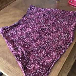 Homemade A line skirt maroon/red leafs